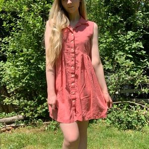 Retro Melon Button Up Dress